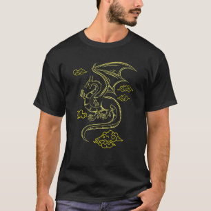 Camiseta Asiático Fogo Animal Fantasia Dragão Ideia