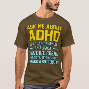 Camiseta Ask Me About ADHD Awareness Orange Ribbon Disabili