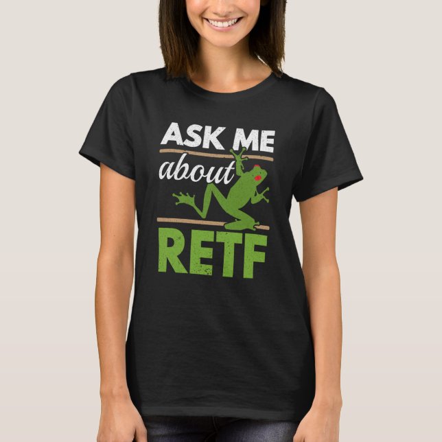 Camiseta Ask Me About RETF Red Eyed Tree Frog Toad Amphibia (Frente)