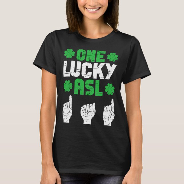 Camiseta ASL Dad Sign Language Deaf Pride Father St Patrick (Frente)