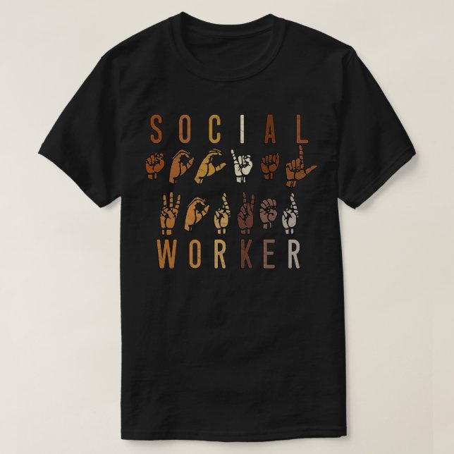Camiseta ASL do trabalhador social (Frente do Design)