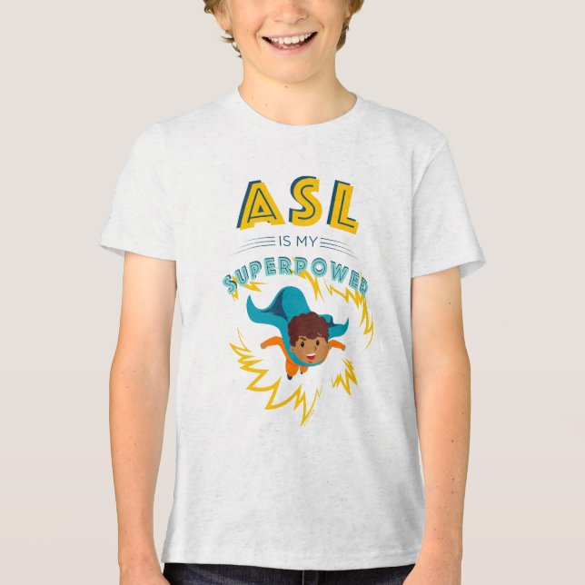 Camiseta ASL é o meu superpoder (Frente)