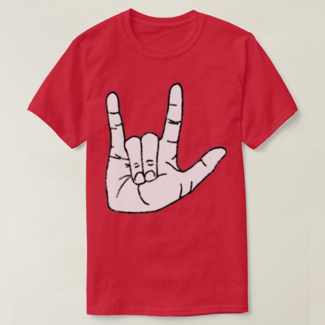 Camiseta ASL eu te amo 6 (Frente do Design)