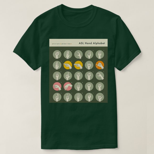 CAMISETA ASL HAND ALPHABE (Frente do Design)