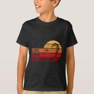 Camiseta ASL Live Love Lip Lading Sign Language (Linguagem