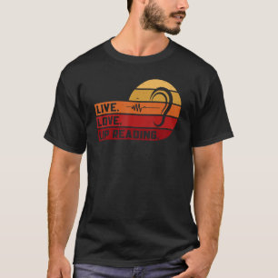 Camiseta ASL Live Love Lip Lading Sign Language (Linguagem