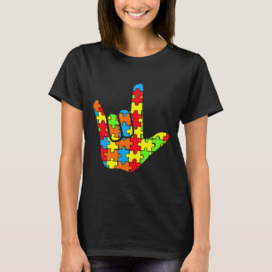 Camiseta Asl Love Sign Language Autismo Dar Consciência