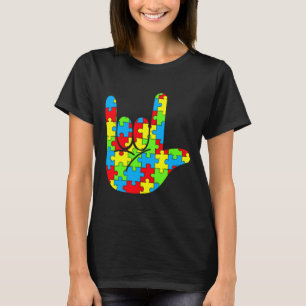 Camiseta ASL Love Sign Language Autismo Sensibilização