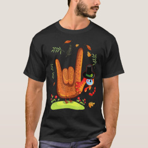 Camiseta Asl Tukey American Sign Language Turkey Figurume