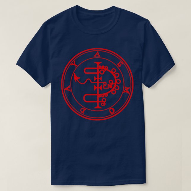 Camiseta Asmodeus Ars Goetia Sigil Red (Frente do Design)
