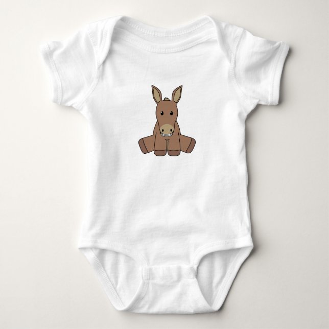 Camiseta Asno bonito do bebê - bodysuit do bebê (Frente)