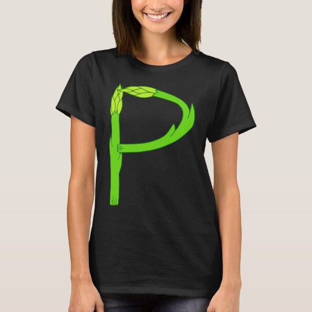 Camiseta Asparagus Pee Letter P Visual Pun Vegetable Humor (Frente)