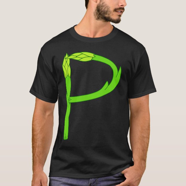 Camiseta Asparagus Pee Letter P Visual Pun Vegetable Humor (Frente)