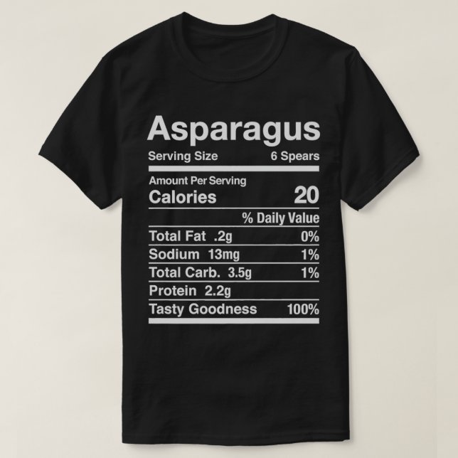 Camiseta Aspargos Fatos Nutricionais De Presente De Aspargo (Frente do Design)