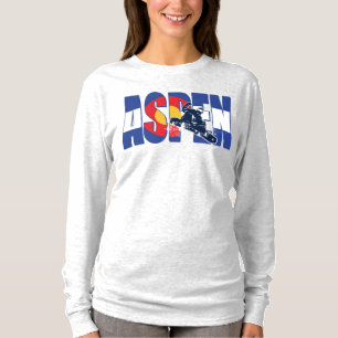 Camiseta Aspen Colorado com Snowboarder