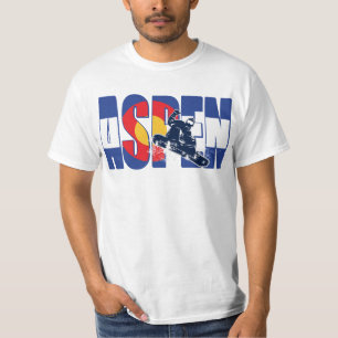 Camiseta Aspen Colorado e Snowboarder