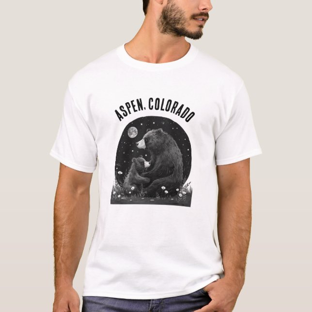 Camiseta Aspen Colorado Mens Tshirt com Ursos (Frente)