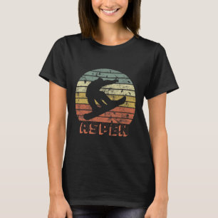 Camiseta Aspen Colorado Snowboard Retro Sunset