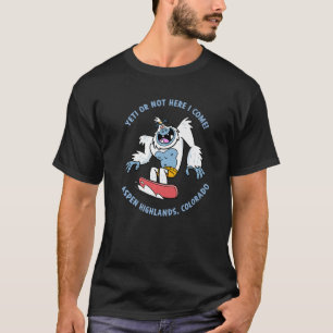 Camiseta Aspen Highlands Colorado Yeti Snowboarding Vacatio