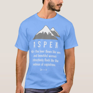 Camiseta Aspen onde a cerveja flui como o vinho