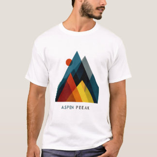 Camiseta Aspen Peak – Mid-Century Geometric Mountain Poster