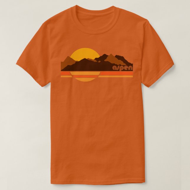 Camiseta Aspen Retro 70s Turística Souvenir (Frente do Design)