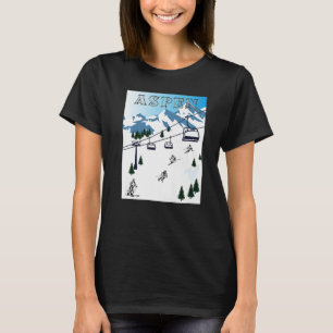 Camiseta Aspen Ski Rocky Mounains Winter Sports Ski Rescut