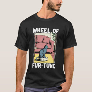 Camiseta Aspirador de Robô Roda da Sorte Gato Engraçado 5