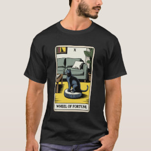 Camiseta Aspirador Robô Gato Carta de Tarot Roda da Fortuna