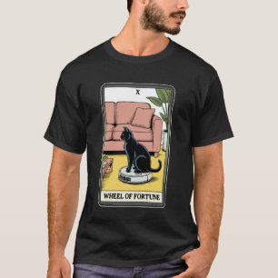 Camiseta Aspirador Robô Gato Carta de Tarot Roda da Fortuna