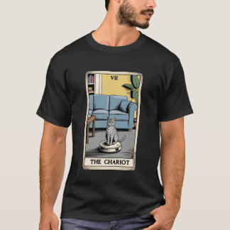 Camiseta Aspirador Robô Gato Cartão de Tarot O Carro Gato F