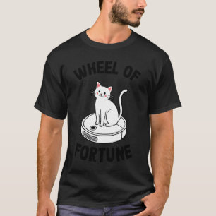 Camiseta Aspirador Robô Roda da Fortuna Gato Engraçado 3