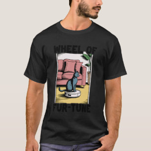 Camiseta Aspirador Robô Roda da Sorte de Gatos Engraçado