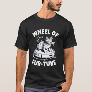Camiseta Aspirador Robô Roda da Sorte Gato Engraçado