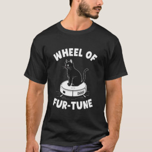 Camiseta Aspirador Robô Roda da Sorte Gato Engraçado 6