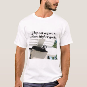 Camiseta Aspirar ao Encorajamento de Gato de Objetivos de M