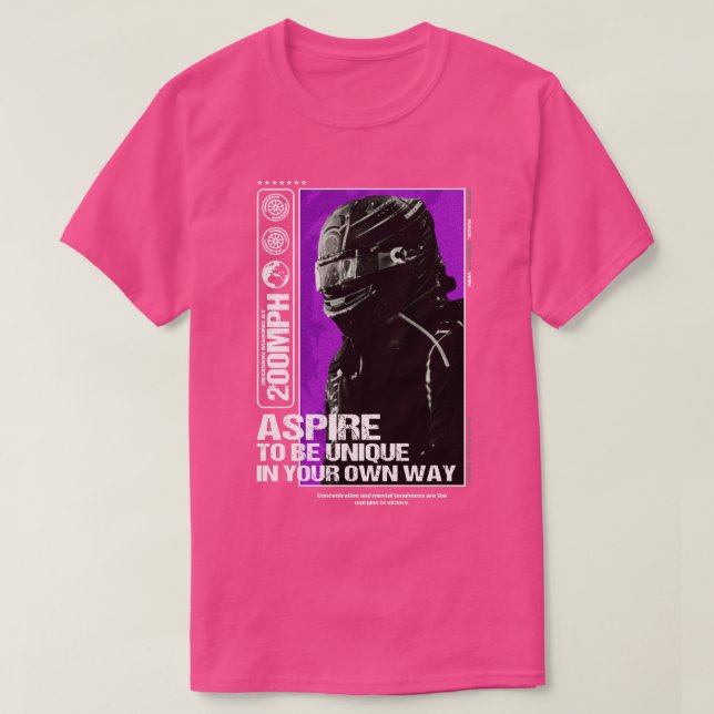 Camiseta Aspire Design de driver F1 motivacional (Frente do Design)
