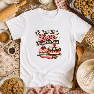 Camiseta Assado Com Amor, Servido Com Atitude Avó Fazendo B