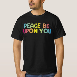 Camiseta Assalamu Alaikum Paz Seja Contra Você Árabe Islâmi