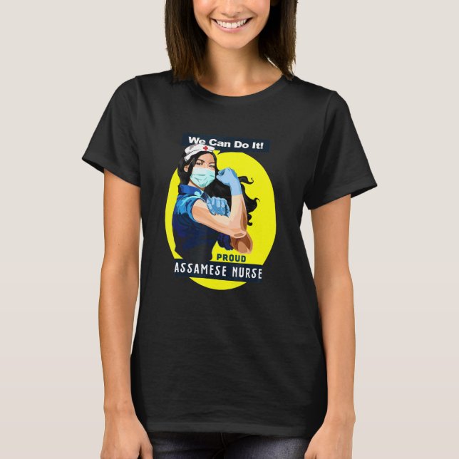 Camiseta Assamese Orgulho de Rosie Riveter Nurs (Frente)