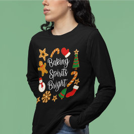 Camiseta Assando Espíritos Brilhantes Biscoito de Gengibre 