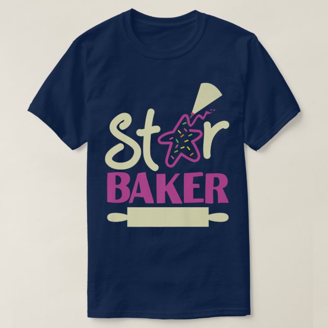 Camiseta Assar Baking Star Cookie Star Baker (Frente do Design)