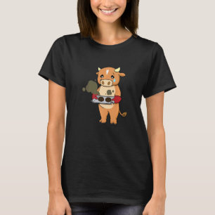 Camiseta Assar Coisas Erradas Vaca Chef Culinária Padeiro C