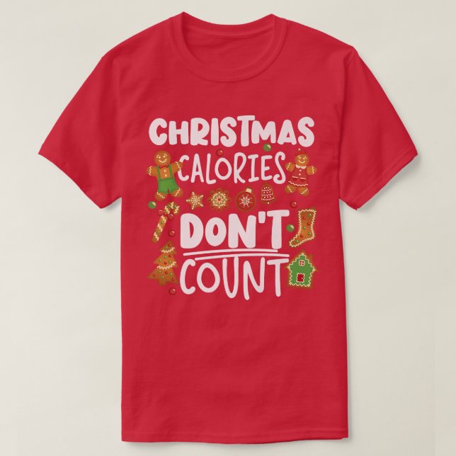 Camiseta Assar de Natal Calorie Cupcake Gingerpão (Frente do Design)