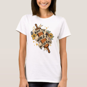 Camiseta Assar o mundo como um cilindro de panificação melh