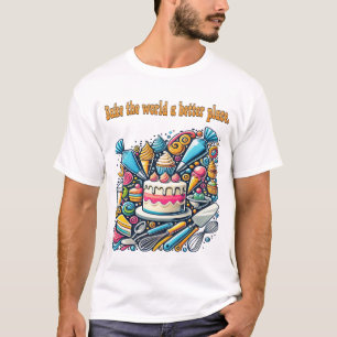 Camiseta Assar o mundo um lugar melhor: designer de bolo