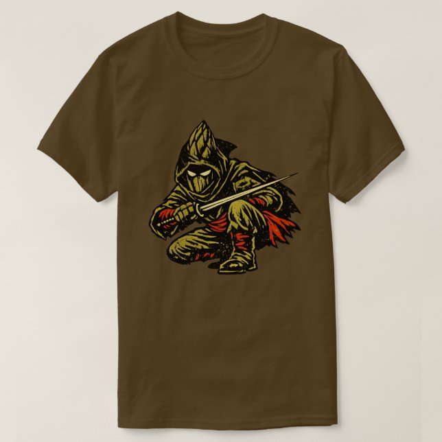 Camiseta Assassino de Espargos — Ninja Silencioso e Diverti (Frente do Design)