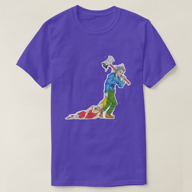 Camiseta Assassino serial com machado e mulher (Frente do Design)