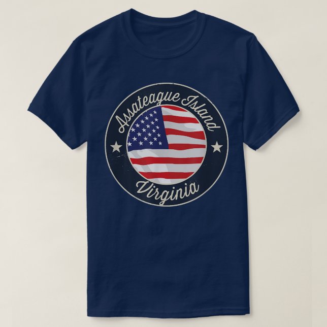 Camiseta Assateague Island - Patriotic Virginia Souvenir T- (Frente do Design)