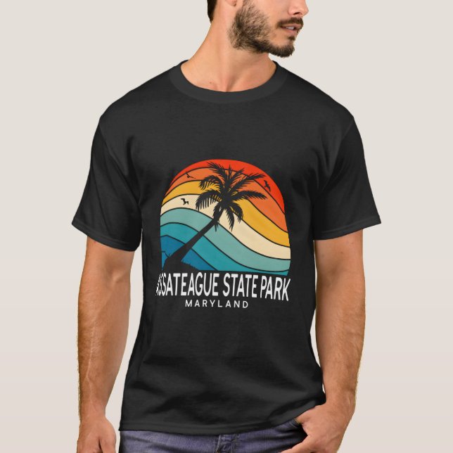 Camiseta Assateague State Park Maryland Beach Palm Tree (Frente)